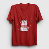 Presmono Polar Bear Kutup Ayısı Yılbaşı Kırmızı Unisex T-shirt