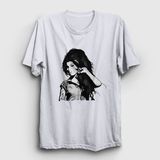 Presmono Retro Amy Winehouse Beyaz Unisex T-shirt