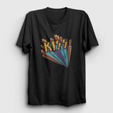 Presmono Retro Kiss Siyah Unisex T-Shirt