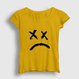 Presmono Sad Face Lil Peep Sarı Kadın T-Shirt