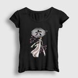 Presmono Siyah Byakuya Anime Bleach Kadın T-Shirt
