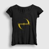 Presmono Siyah Gold Logo Evanescence Kadın T-Shirt