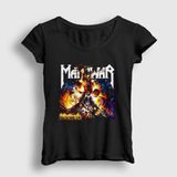 Presmono Siyah Hell On Stage Manowar Kadın T-Shirt
