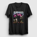 Presmono Siyah Lightning Astroworld Travis Scott Kadın T-Shirt
