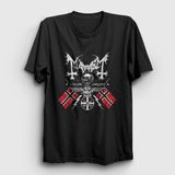 Presmono Siyah Norway Mayhem Kadın T-Shirt