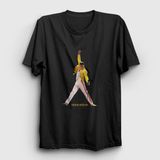 Presmono Siyah Pose Queen Freddie Mercury Kadın T-Shirt