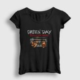 Presmono Siyah Radio Green Day Kadın T-Shirt