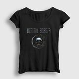 Presmono Siyah Skull Dimmu Borgir Kadın T-Shirt