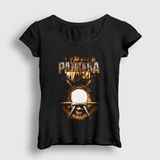 Presmono Siyah Skull Pantera Kadın T-Shirt