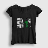 Presmono Siyah Spiral Marilyn Manson Kadın T-Shirt