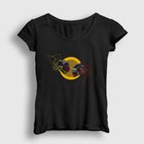 Presmono Siyah Vinly Daft Punk Kadın T-Shirt