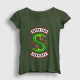 Presmono South Side Serpents V3 Riverdale Haki Kadın T-shirt