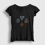 Presmono Symbols Anime Avatar The Last Airbender Kadın T-shirt