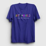 Presmono Unisex Astroworld V4 Travis Scott Mor T-Shirt