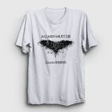 Presmono Unisex Beyaz Die Game Of Thrones T-Shirt - L