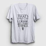 Presmono Unisex Beyaz Drink Game Of Thrones T-Shirt - 2XL