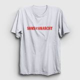 Presmono Unisex Beyaz Logo Sons Of Anarchy T-Shirt - 4XL