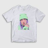 Presmono Unisex Çocuk Look Billie Eilish Beyaz T-Shirt