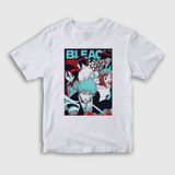 Presmono Unisex Çocuk Poster Anime Bleach Beyaz T-Shirt