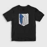 Presmono Unisex Çocuk Scout Anime Attack On Titan Siyah T-Shirt