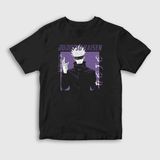 Presmono Unisex Çocuk Siyah Gojo Anime Jujutsu Kaisen T-Shirt