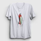 Presmono Unisex Cool Bird Kuş Kolsuz Beyaz T-shirt