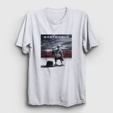 Presmono Unisex Cover Westworld Beyaz T-Shirt