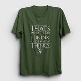 Presmono Unisex Haki Drink Game Of Thrones T-Shirt - 3XL
