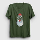 Presmono Unisex Haki Merry Christmas Noel Baba Santa Claus Yılbaşı T-shirt