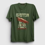 Presmono Unisex Haki Mothership Led Zeppelin T-Shirt - XL