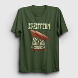Presmono Unisex Haki Mothership Led Zeppelin T-Shirt - XL