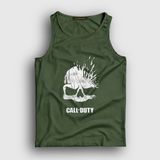 Presmono Unisex Haki Skull Call Of Duty Atlet - XL