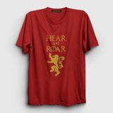 Presmono Unisex Kırmızı Roar Game Of Thrones T-Shirt - 4XL