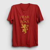 Presmono Unisex Kırmızı Roar Game Of Thrones T-Shirt - XL