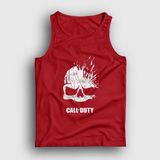 Presmono Unisex Kırmızı Skull Call Of Duty Atlet - XL