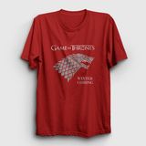 Presmono Unisex Kırmızı Stark Game Of Thrones T-Shirt - XS