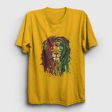 Presmono Unisex Lion Bob Marley Mavi T-shirt