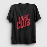 Presmono Unisex Logo Film Dövüş Kulübü Fight Club Siyah T-Shirt