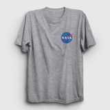 Presmono Unisex Logo Nasa Space Uzay Gri T-Shirt