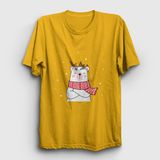 Presmono Unisex Polar Bear Kutup Ayısı Yılbaşı Haki T-shirt