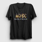 Presmono Unisex Siyah Back In Black Fire AC/DC T-Shirt - 4XL