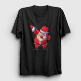 Presmono Unisex Siyah Dabbing Noel Baba Santa Claus Yılbaşı T-Shirt