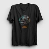 Presmono Unisex Siyah Kask Pubg T-Shirt - 2XL