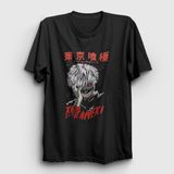 Presmono Unisex Siyah Ken Kaneki Anime Tokyo Ghoul T-Shirt - 4XL