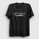 Presmono Unisex Siyah Not Today Game Of Thrones T-Shirt - L
