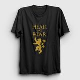 Presmono Unisex Siyah Roar Game Of Thrones T-Shirt - XS