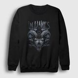 Presmono Unisex Siyah Wild in Flames Sweatshirt