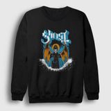 Presmono Unisex Siyah Wings Ghost Sweatshirt