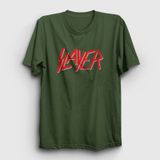 Presmono Unisex Solo Logo Slayer Haki T-shirt