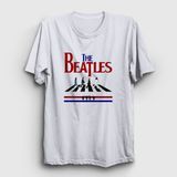 Presmono Unisex Walk V2 The Beatles Gri Kolsuz T-shirt
